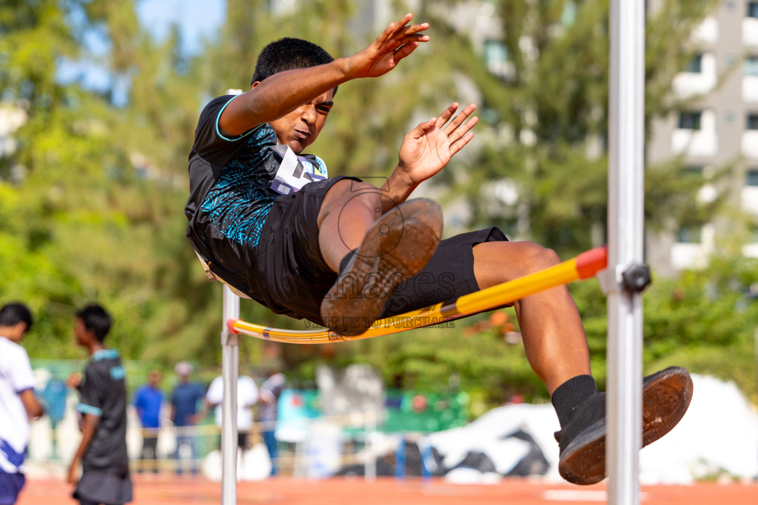 Day 2 of MWSC Interschool Athletics Championships 2024 held in Hulhumale Running Track, Hulhumale, Maldives on Sunday, 10th November 2024. 
Photos by:  Hassan Simah / Images.mv