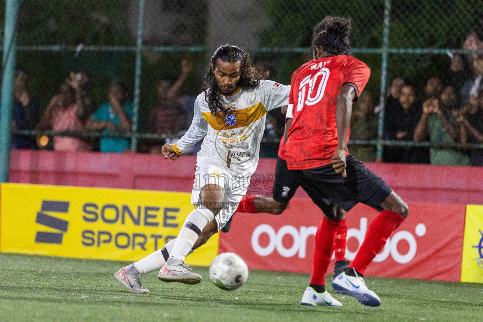 ADh Dhangethi VS ADh Kunburudhoo in Day 12 of Golden Futsal Challenge 2024 was held on Friday, 26th January 2024, in Hulhumale', Maldives Photos: Nausham Waheed / images.mv