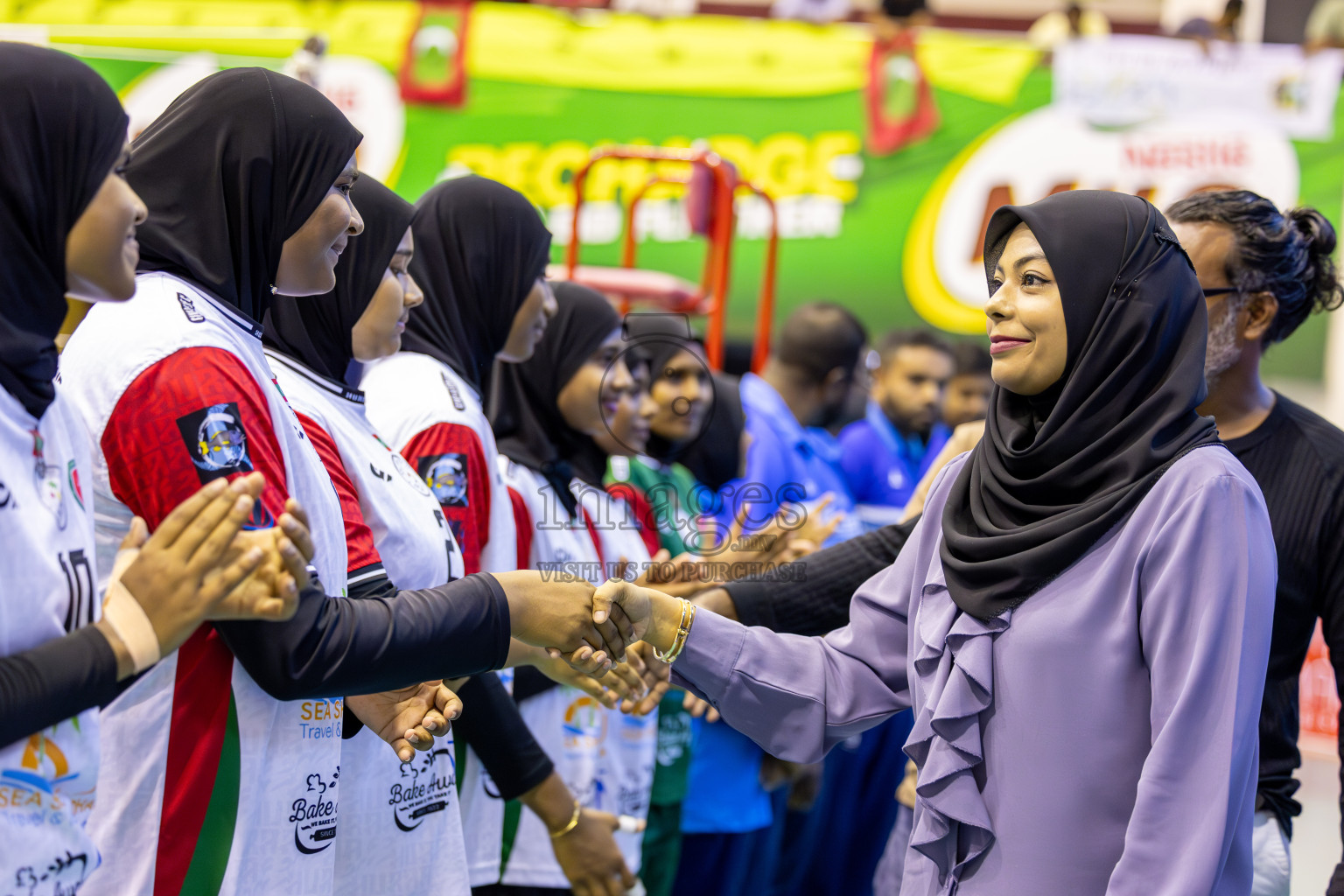 Club WAMCO vs Huraa Community Club in Day 1 of National Volleyball League 2025 - Women's Division held in Male', Maldives on Saturday, 19th April 2025 at Social Center Indoor Hall Photos By: Ismail Thoriq / images.mv