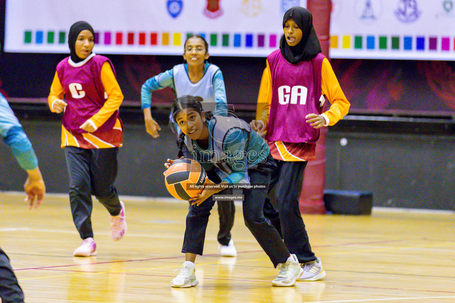 Day 9 of 24th Interschool Netball Tournament 2023 was held in Social Center, Male', Maldives on 4th November 2023. Photos: Hassan Simah / images.mv