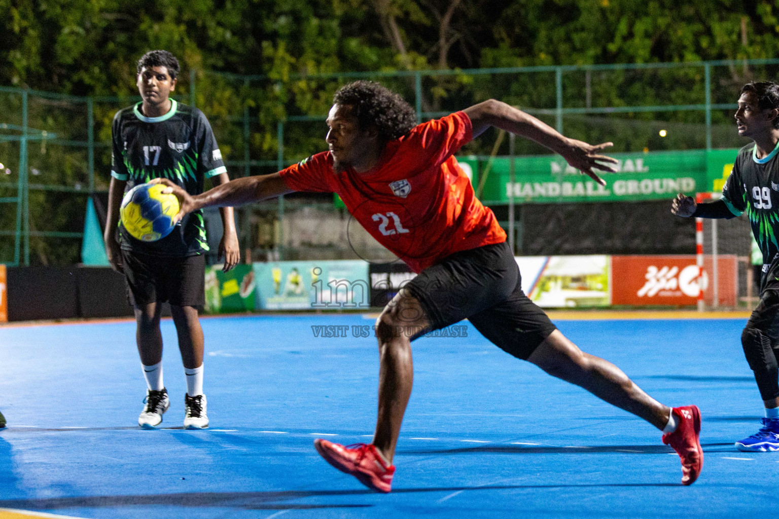 Day 19 of 10th National Handball Tournament 2023, held in Handball ground, Male', Maldives on Tuesday, 19th December 2023 Photos: Nausham Waheed/ Images.mv