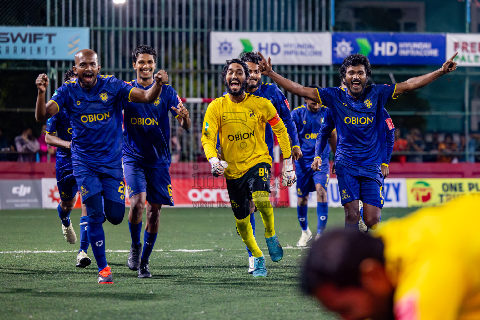 Maafannu VS B. Eydhafushi in Round of 16 on Day 40 of Golden Futsal Challenge 2024 which was held on Tuesday, 27th February 2024, in Hulhumale', Maldives Photos: Hassan Simah / images.mv