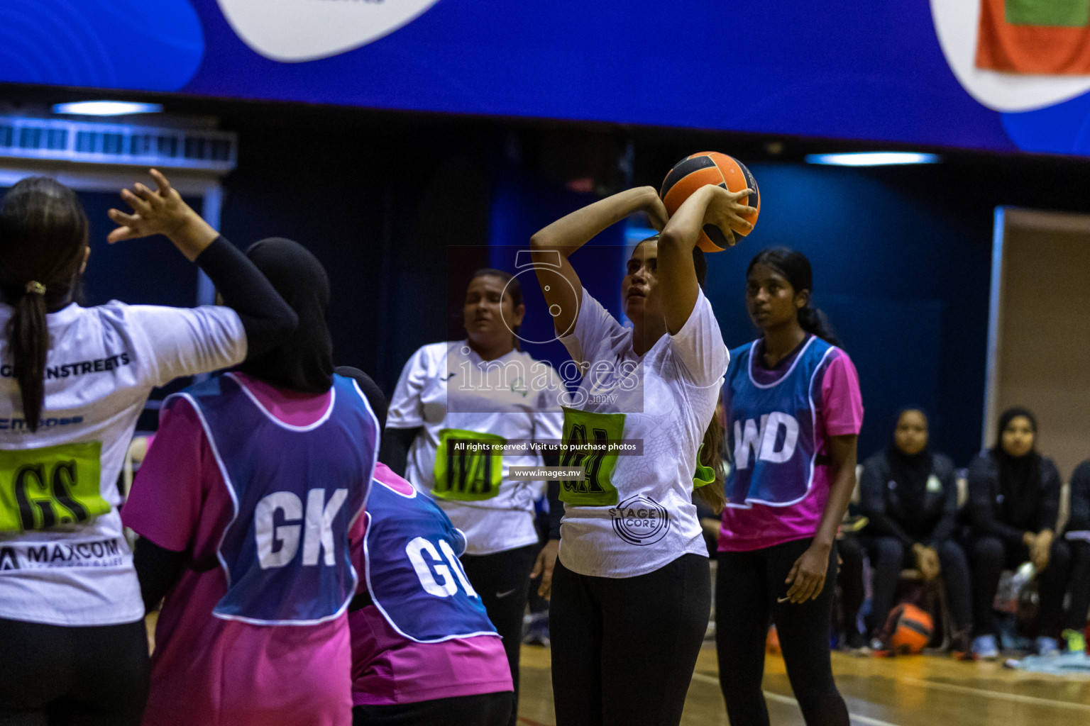 Sports Club Shining Star vs Club Green Streets in the Milo National Netball Tournament 2022 on 17 July 2022, held in Social Center, Male', Maldives. Photographer: Hassan Simah / Images.mv