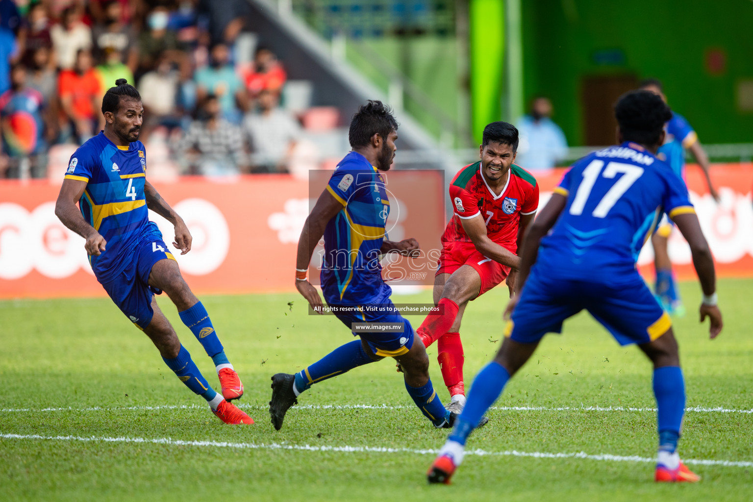 Bangladesh vs Sri Lanka in SAFF Championship 2021 held on 1st October 2021 in Galolhu National Stadium, Male', Maldives