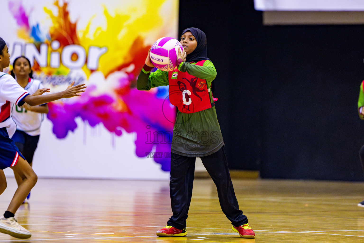 Fiontti Sports Club vs Net Queens in Day 2 of 3rd Junior Championship - Netball association of Maldives, held at Social Center on Monday 20th January 2025 . Photos by Nausham Waheed