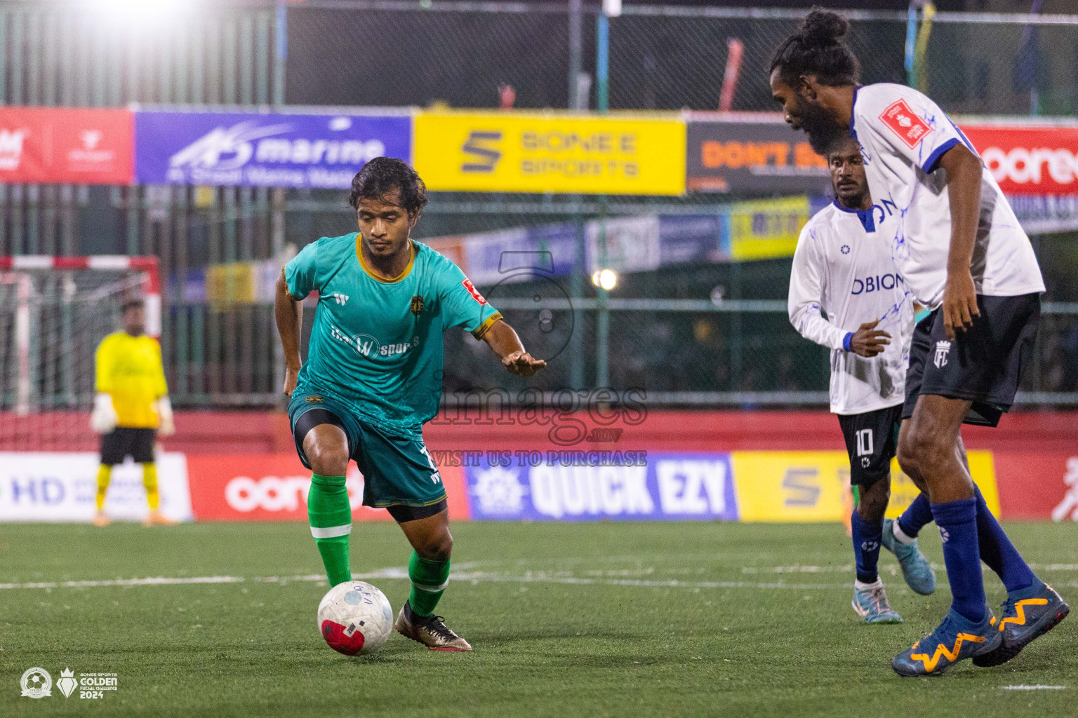 ADh Mandhoo vs ADh Omadhoo in Day 7 of Golden Futsal Challenge 2024 was held on Saturday, 20th January 2024, in Hulhumale', Maldives Photos: Ismail Thoriq / images.mv