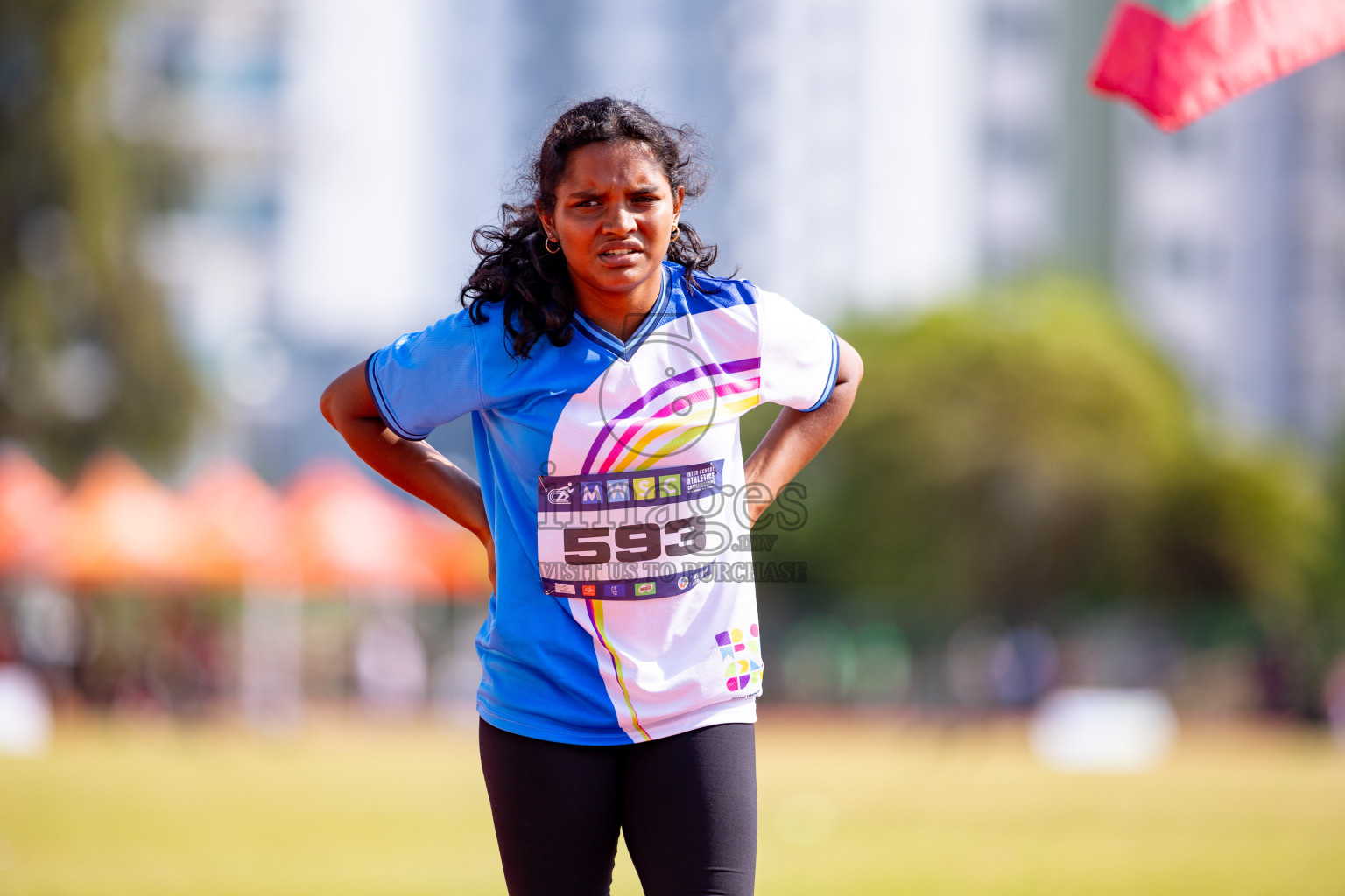 Day 3 of MWSC Interschool Athletics Championships 2024 held in Hulhumale Running Track, Hulhumale, Maldives on Monday, 11th November 2024. 
Photos by: Hassan Simah / Images.mv