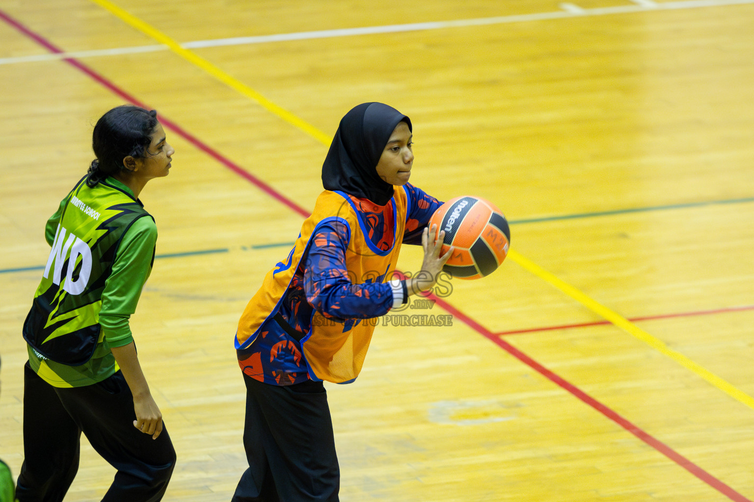 Day 13 of 25th Inter-School Netball Tournament was held in Social Center at Male', Maldives on Saturday, 24th August 2024. Photos: Mohamed Mahfooz Moosa / images.mv