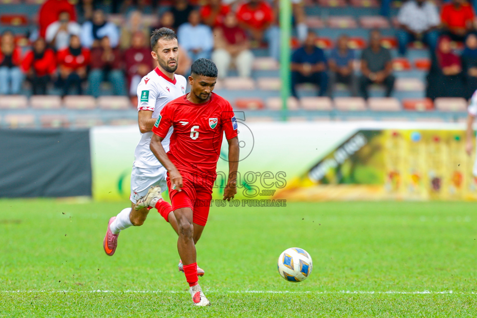 Maldives vs Tajikistan in the AFC Asian Cup Saudi Arabia 2027 Qualifier was played in Male' Maldives on Tuesday, 14th October 2025. 
Photos: Raaif Yoosuf / images.mv