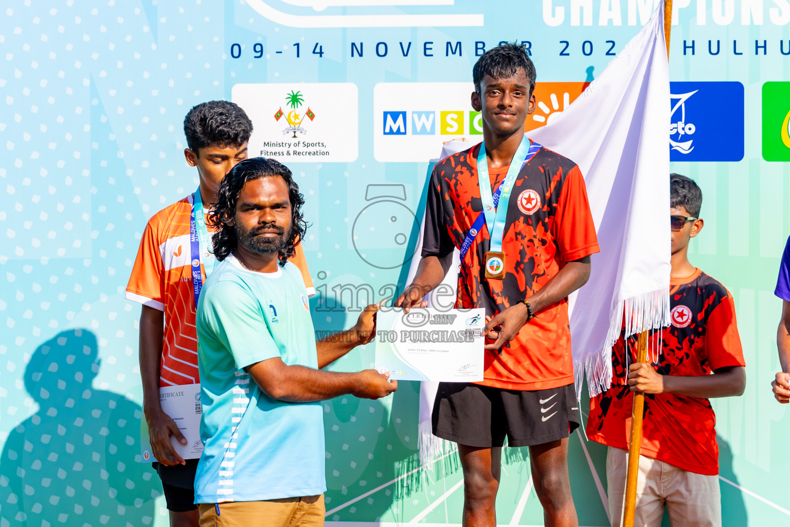 Day 3 of MWSC Interschool Athletics Championships 2024 held in Hulhumale Running Track, Hulhumale, Maldives on Monday, 11th November 2024. Photos by: Nausham Waheed / Images.mv