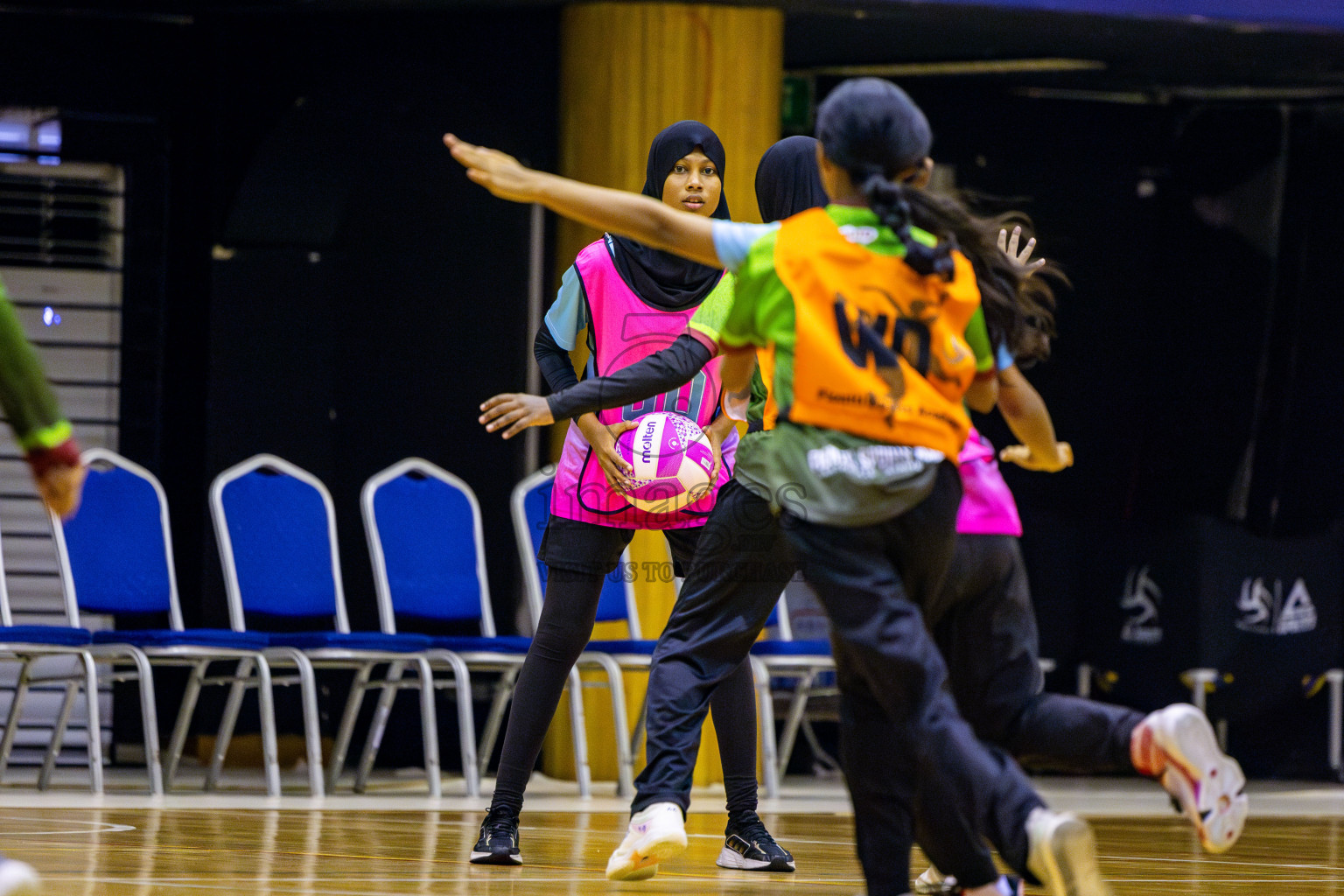 Fiontti A Team vs Young Netters A in Day 2 of 3rd Junior Championship - Netball association of Maldives, held at Social Center on Monday 20th January 2025 . Photos by Nausham Waheed