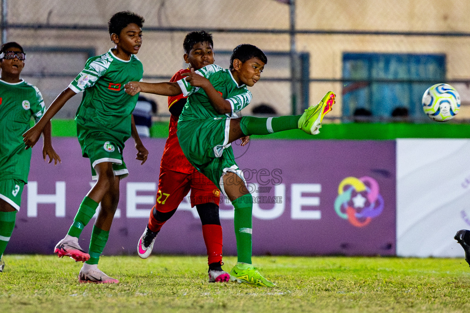 Victory Sports Club vs Hurriyya Sports Club (U12) in Day 9 of Dhivehi Youth League 2024 held at Henveiru Stadium on Saturday, 14th December 2024. Photos: Nausham Waheed / Images.mv