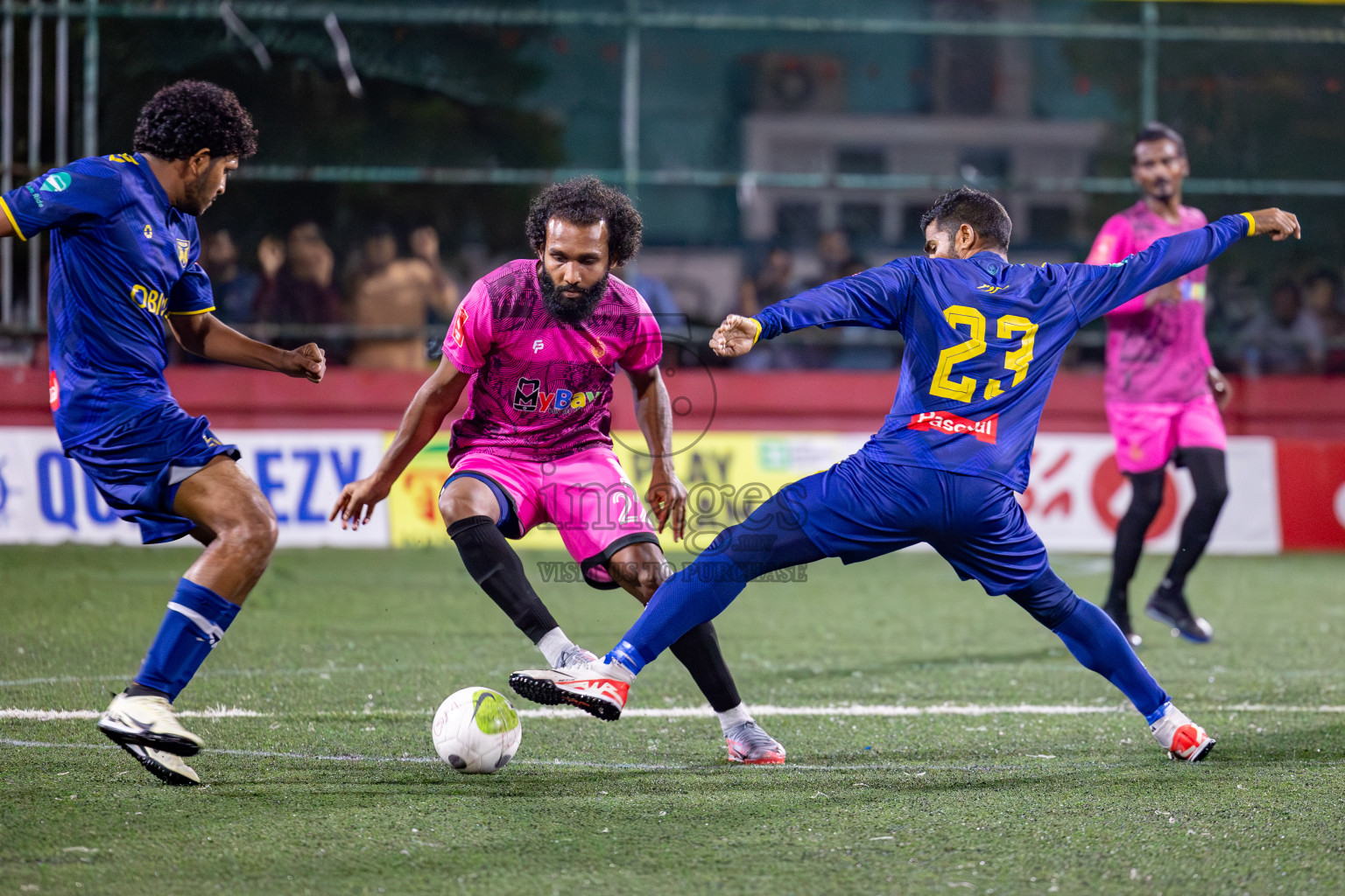 Maafannu VS B. Eydhafushi in Round of 16 on Day 40 of Golden Futsal Challenge 2024 which was held on Tuesday, 27th February 2024, in Hulhumale', Maldives Photos: Hassan Simah / images.mv