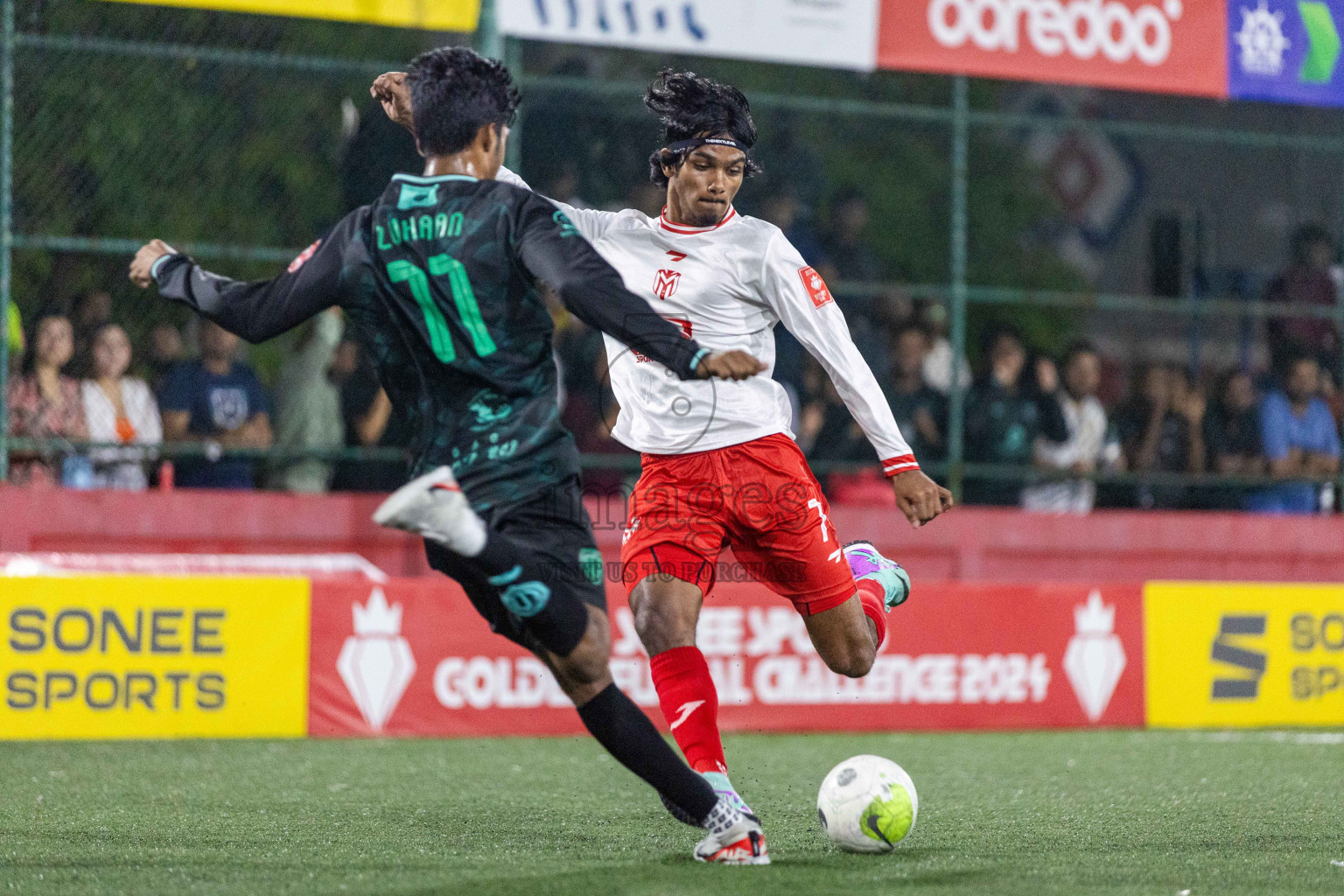 Dh Bandidhoo vs Dh Maaenboodhoo in Day 8 of Golden Futsal Challenge 2024 was held on Monday, 22nd January 2024, in Hulhumale', Maldives Photos: Nausham Waheed / images.mv