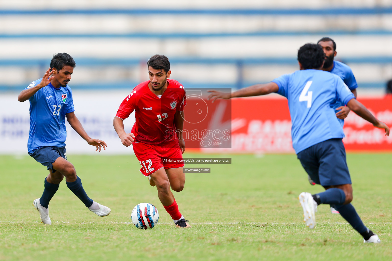 Lebanon vs Maldives in SAFF Championship 2023 held in Sree Kanteerava Stadium, Bengaluru, India, on Tuesday, 28th June 2023. Photos: Nausham Waheed, Hassan Simah / images.mv