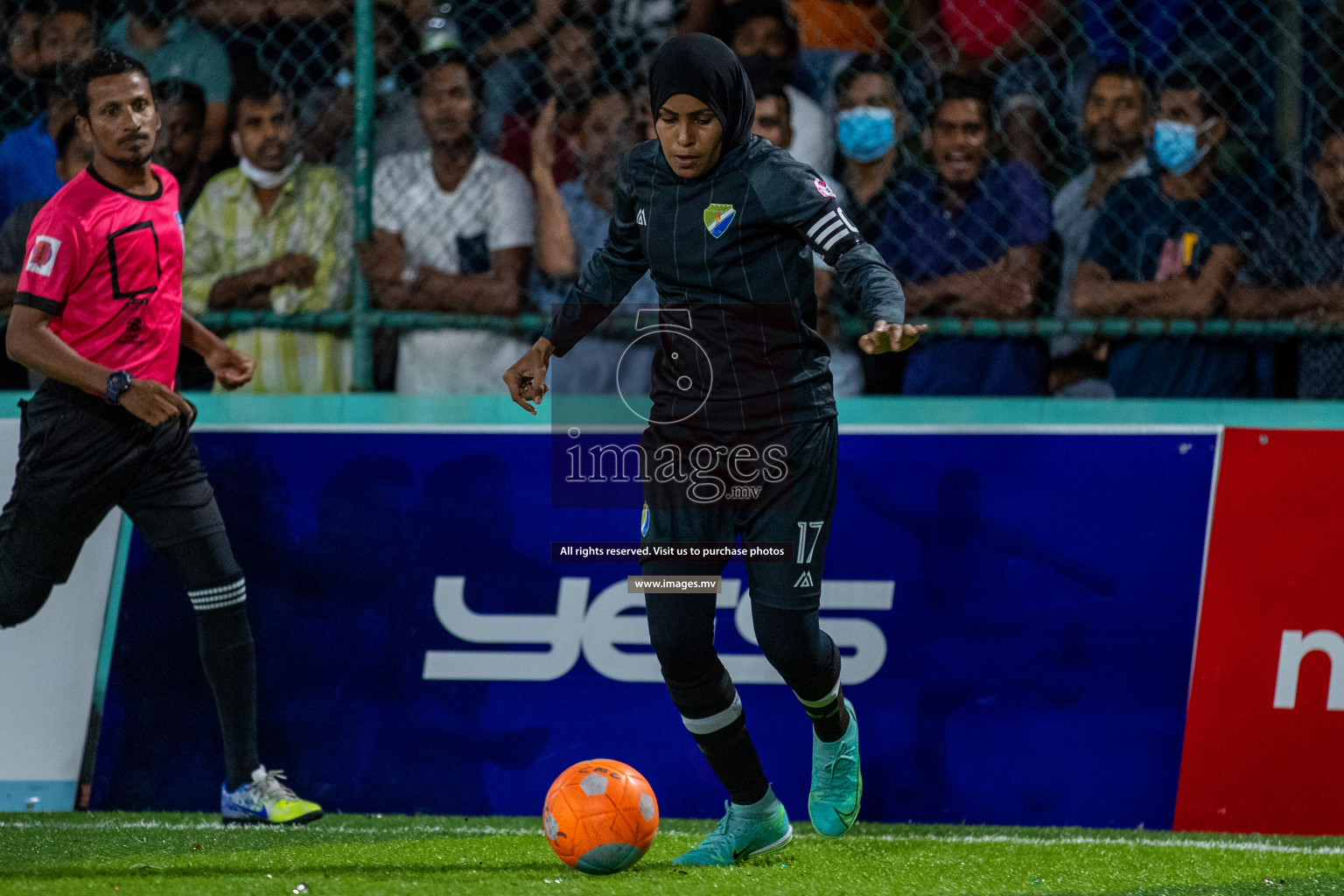 Club WAMCO vs DSC in the Semi Finals of 18/30 Women's Futsal Fiesta 2021 held in Hulhumale, Maldives on 14th December 2021. Photos: Ismail Thoriq / images.mv