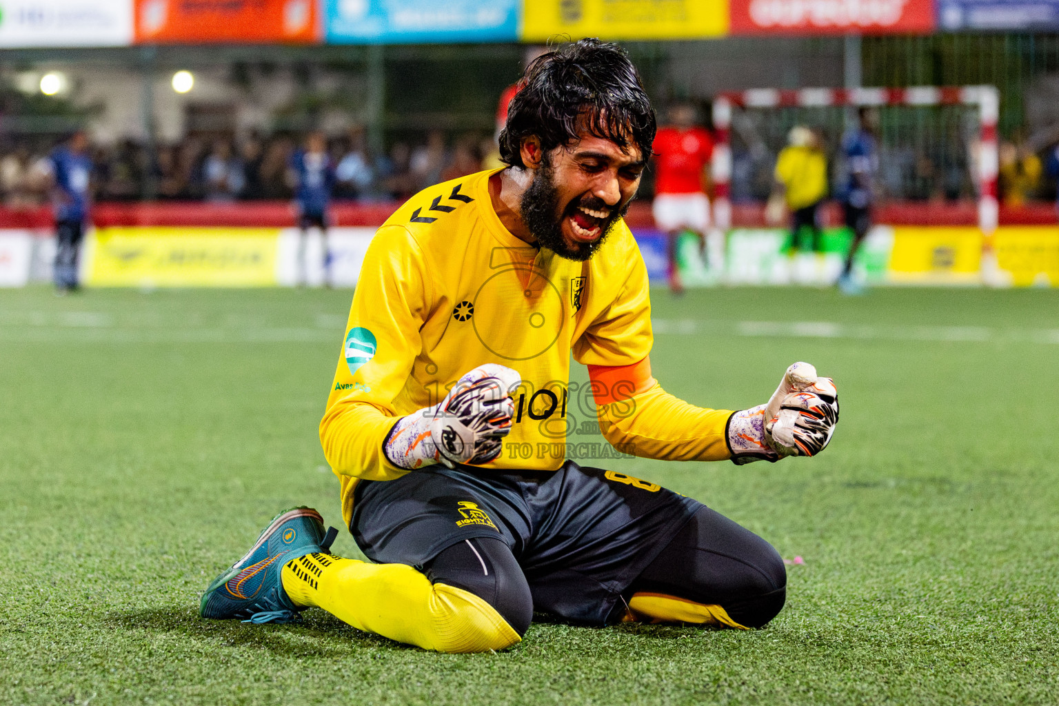 K Gaafaru vs B Eydhafushi in Semi Finals of Golden Futsal Challenge 2024 which was held on Monday, 4th March 2024, in Hulhumale', Maldives. Photos: Nausham Waheed / images.mv