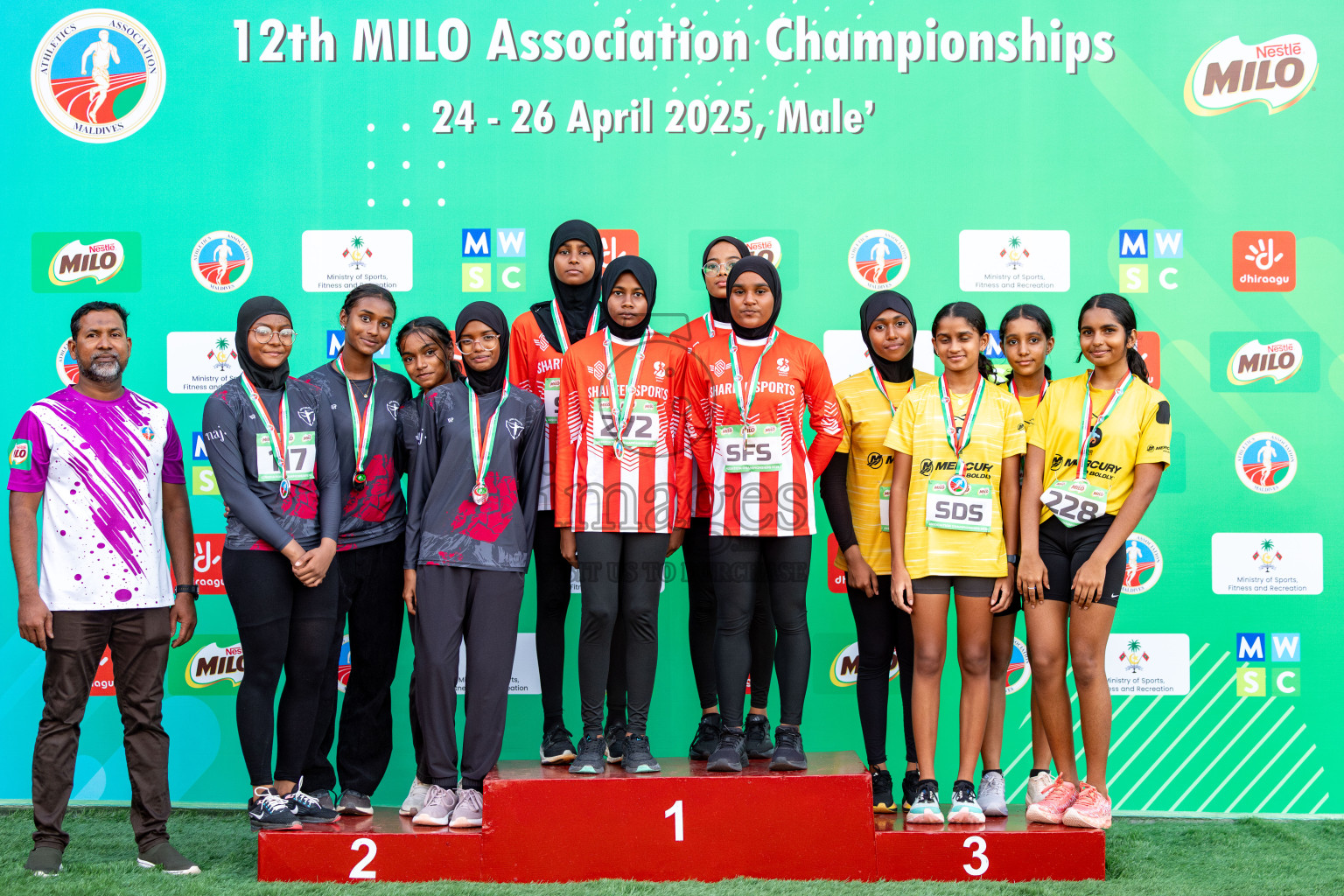 Day 2 of 12th Milo Association Championships was held in Ekuveni Track at Male', Maldives on Friday, 25th April 2025. Photos: Hassan Simah / images.mv