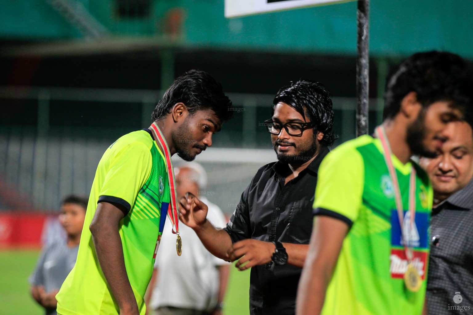 Football Association of Maldives Charity Shield match between New Radiant Sports Club and Maziya Sports and Recreation Cub in Male', Maldives, Tuesday, April. 05, 2016.(Images.mv Photo/ Hussain Sinan).