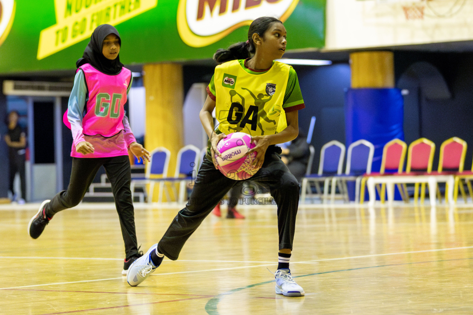 FIONTI Sports Club vs Netkids C in Day 2 of 3rd Junior Championship - Netball association of Maldives, held at Social Center on Monday 20th January 2025 . Photos by Shuu Abdul Sattar
