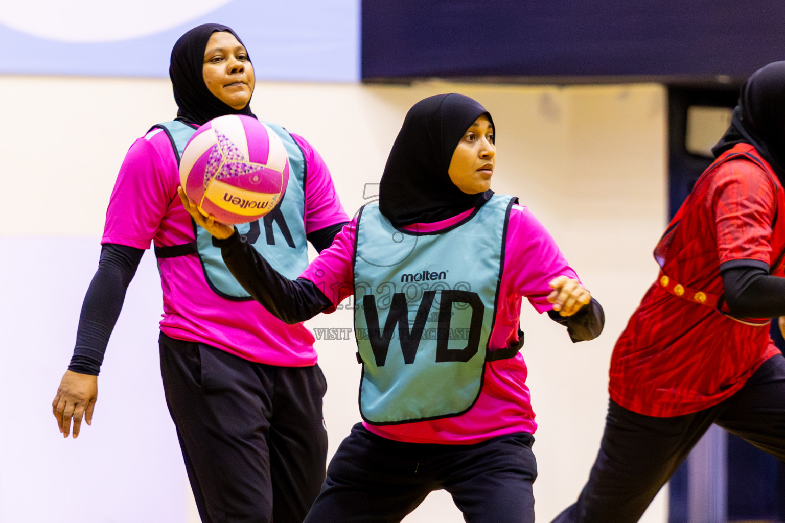 C Matrix vs MV Netters in Day 1 of 24th Milo Netball Association Championship held in Social Center at Male', Maldives on Monday, 1st September 2025. Photos: Nausham Waheed / images.mv