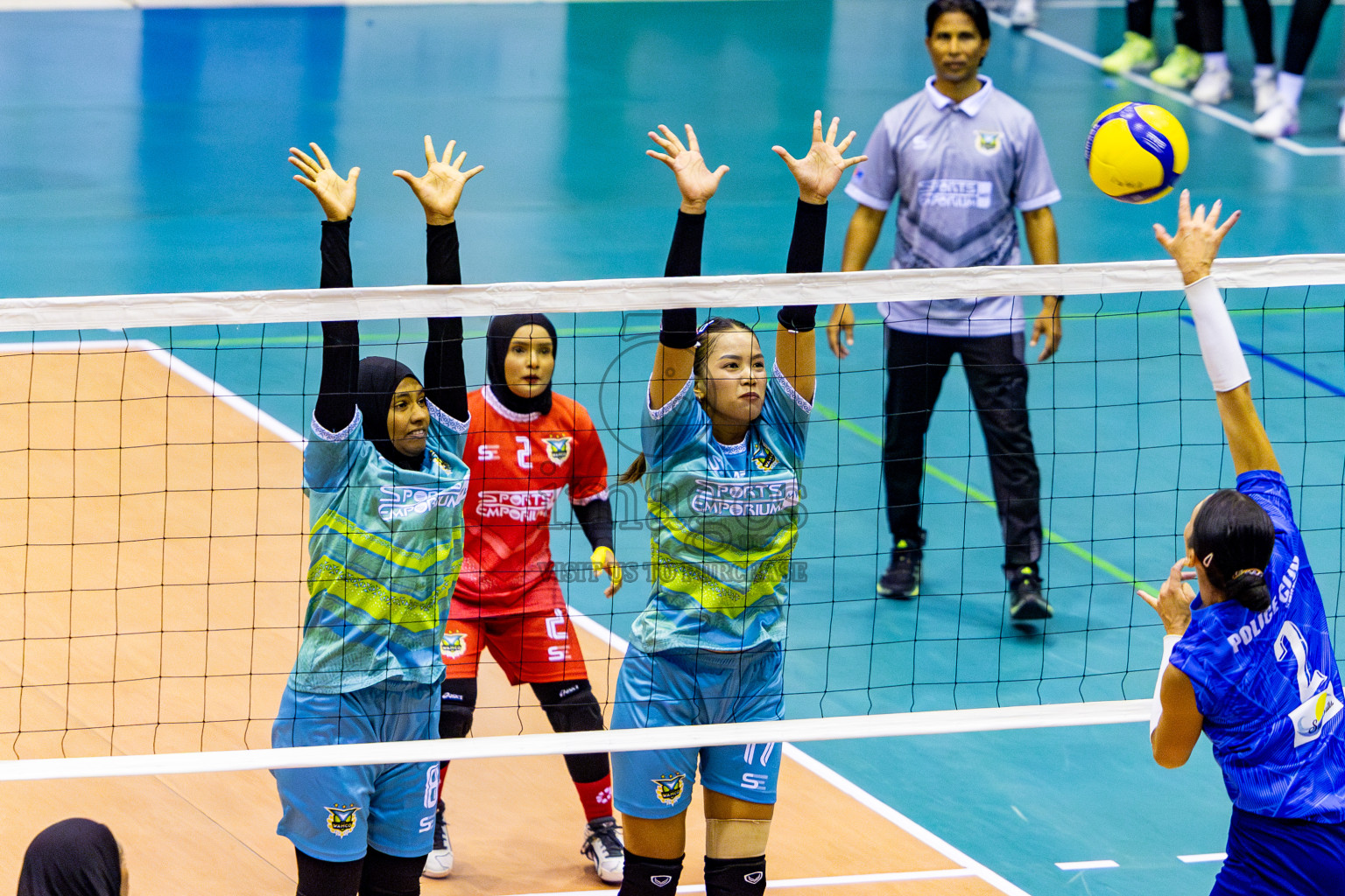 Police Club vs Club Wamco in the Final of Women's Division of National Volleyball Championship 2025 held in Male', Maldives on Sunday, 4th May 2025 at Social Center Indoor Hall Photos By: Nausham Waheed / images.mv