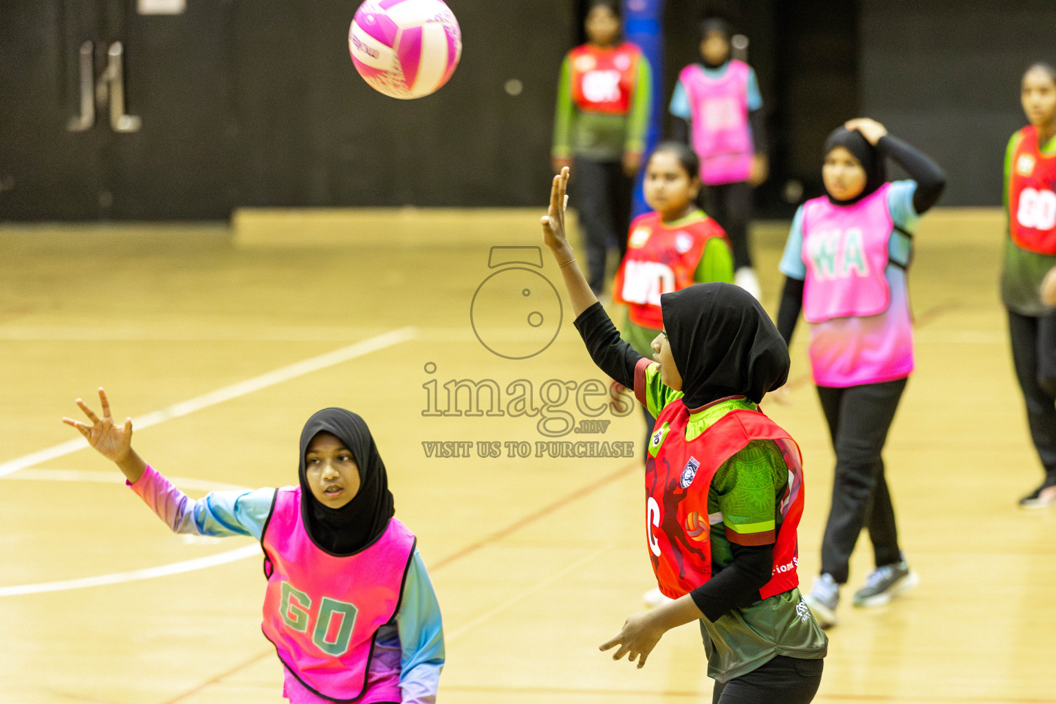 Netkids C vs Fionti Academy A in Day 5 of 3rd Netball Junior Championship, held at Social Center on Thursday 23rd January 2025 . Photos: Shuu Abdul Sattar / images.mv