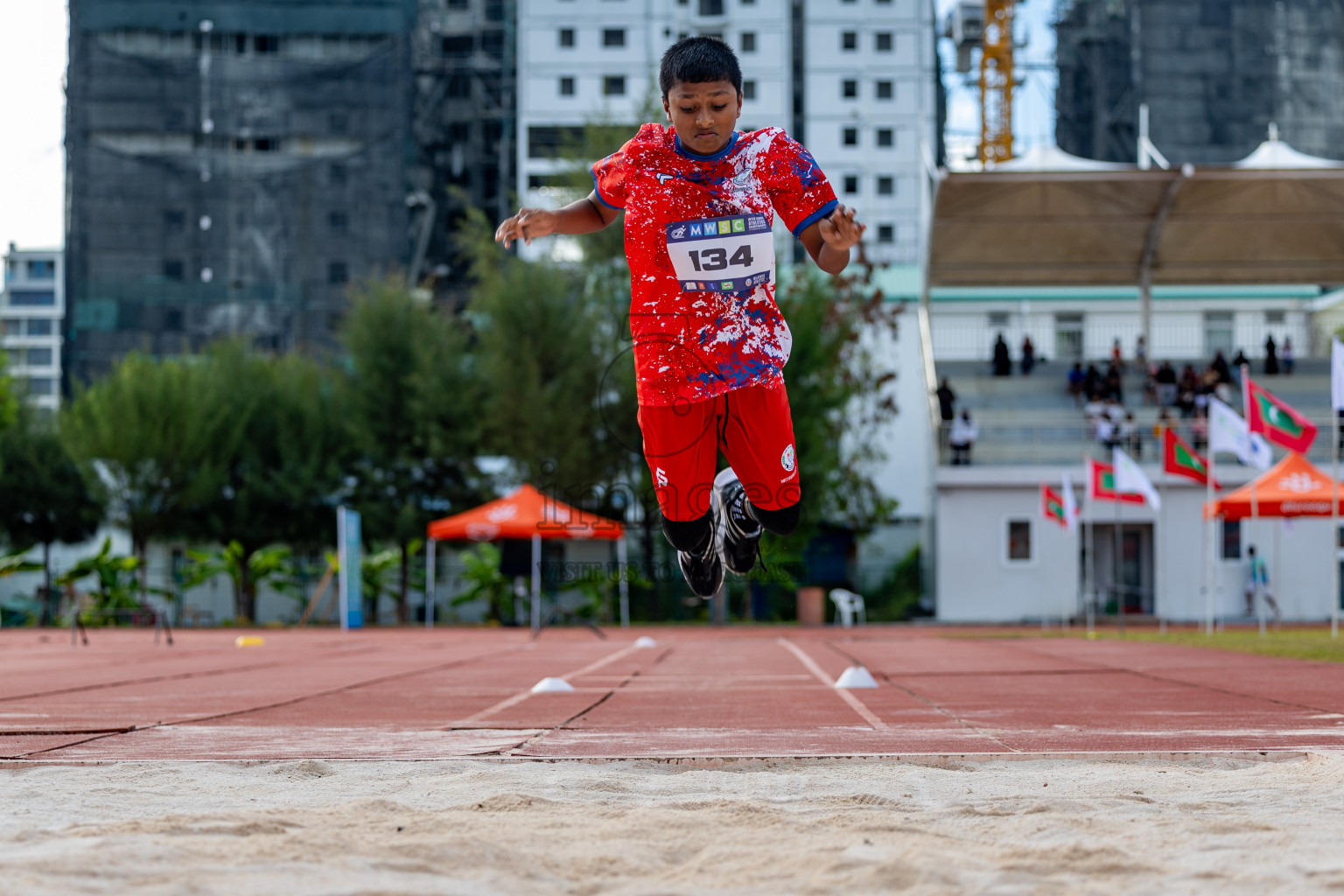 Day 1 of MWSC Interschool Athletics Championships 2024 held in Hulhumale Running Track, Hulhumale, Maldives on Saturday, 9th November 2024. 
Photos by: Hassan Simah / Images.mv