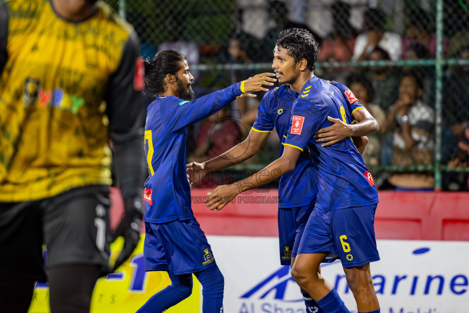 Maafannu VS B. Eydhafushi in Round of 16 on Day 40 of Golden Futsal Challenge 2024 which was held on Tuesday, 27th February 2024, in Hulhumale', Maldives Photos: Hassan Simah / images.mv