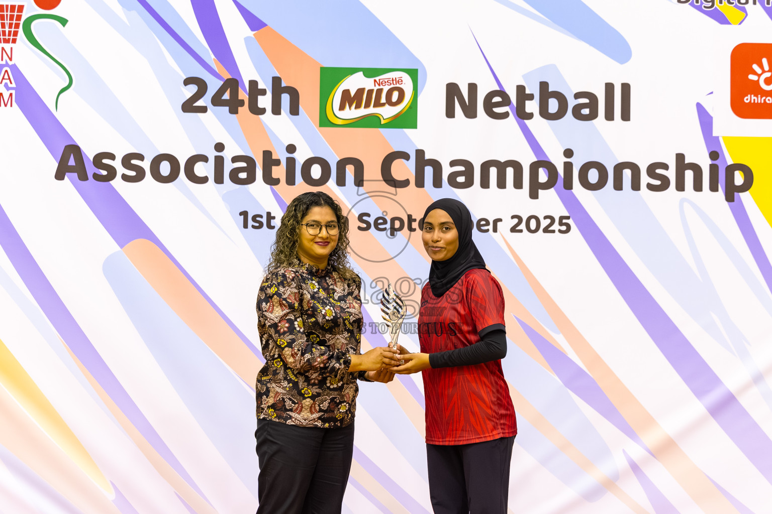 C Matrix vs KYRC in the Final of 24th Milo Netball Association Championship was held in Social Center at Male', Maldives on Thursday, 11th September 2025. Photos: Mohamed Mahfooz Moosa / images.mv