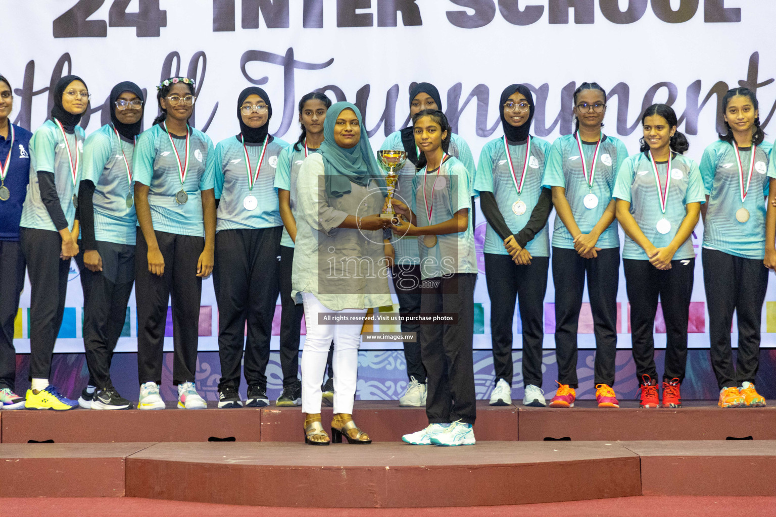 Final of 24th Interschool Netball Tournament 2023 was held in Social Center, Male', Maldives on 7th November 2023. Photos: Nausham Waheed / images.mv