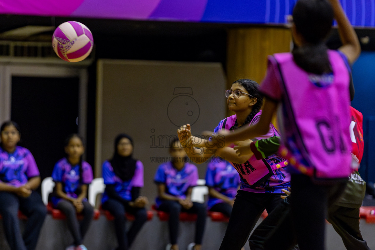 N Sports Acamdemy B vs Fiontti A Team in Day 3 of 3rd Netball Junior Championship, held at Social Center on Tuesday, 21st January 2025 . 
Photos: Hassan Simah / images.mv
