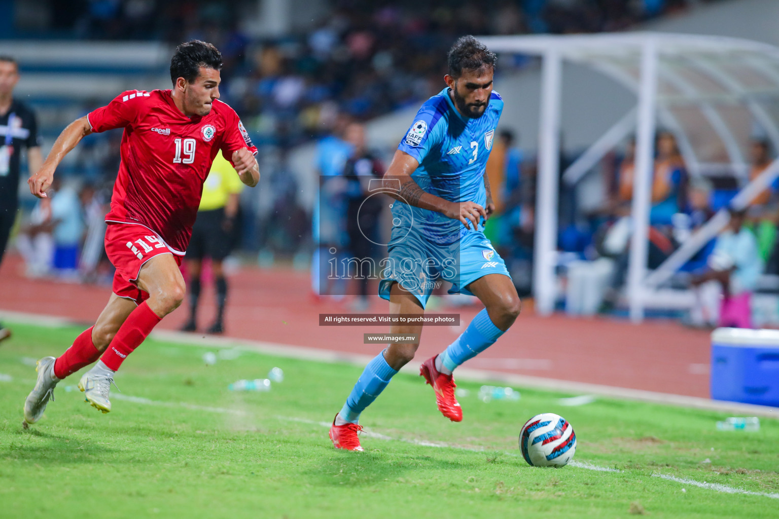 Lebanon vs India in the Semi-final of SAFF Championship 2023 held in Sree Kanteerava Stadium, Bengaluru, India, on Saturday, 1st July 2023. Photos: Nausham Waheed, Hassan Simah / images.mv