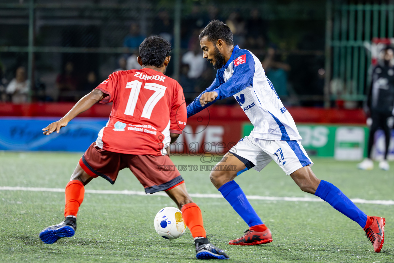 Th Vilufushi vs Th Kinbidhoo in Day 10 of Golden Futsal Challenge 2025 was held on Tuesday, 14th January 2025, in Hulhumale', Maldives Photos: Ismail Thoriq / images.mv