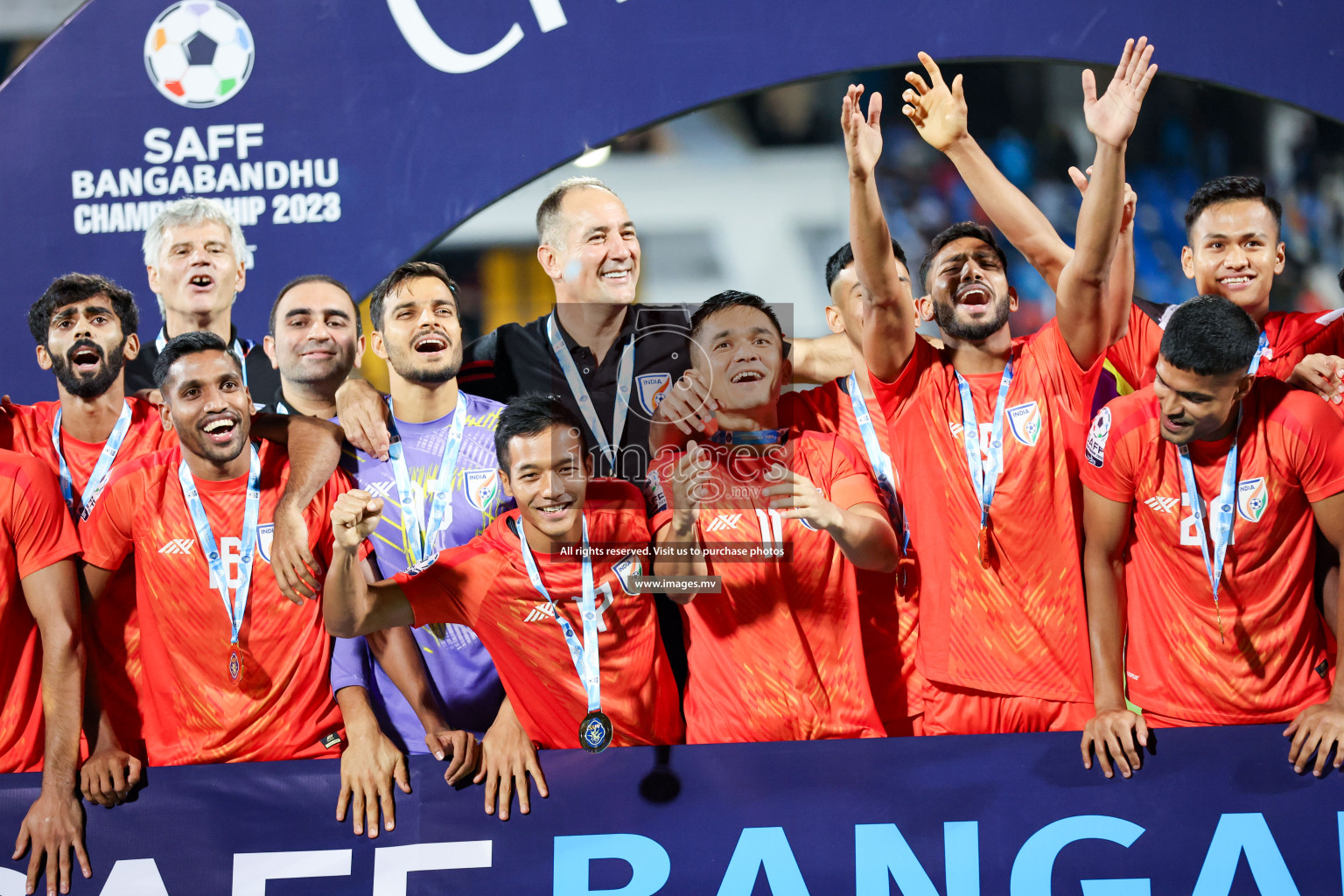 Kuwait vs India in the Final of SAFF Championship 2023 held in Sree Kanteerava Stadium, Bengaluru, India, on Tuesday, 4th July 2023. Photos: Nausham Waheed / images.mv