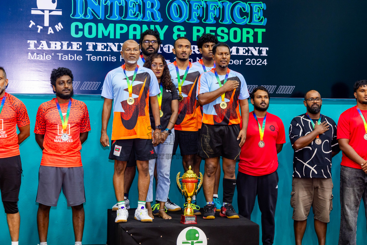 Finals of 9th Inter Office Company & Resort Table Tennis Tournament was held in Male' TT Hall, Male', Maldives on Saturday, 16th November 2024. Photos: Nausham Waheed / images.mv