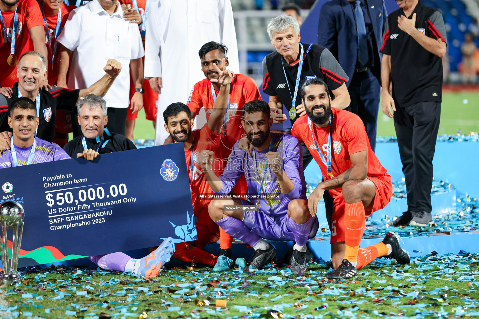 Kuwait vs India in the Final of SAFF Championship 2023 held in Sree Kanteerava Stadium, Bengaluru, India, on Tuesday, 4th July 2023. Photos: Nausham Waheed / images.mv