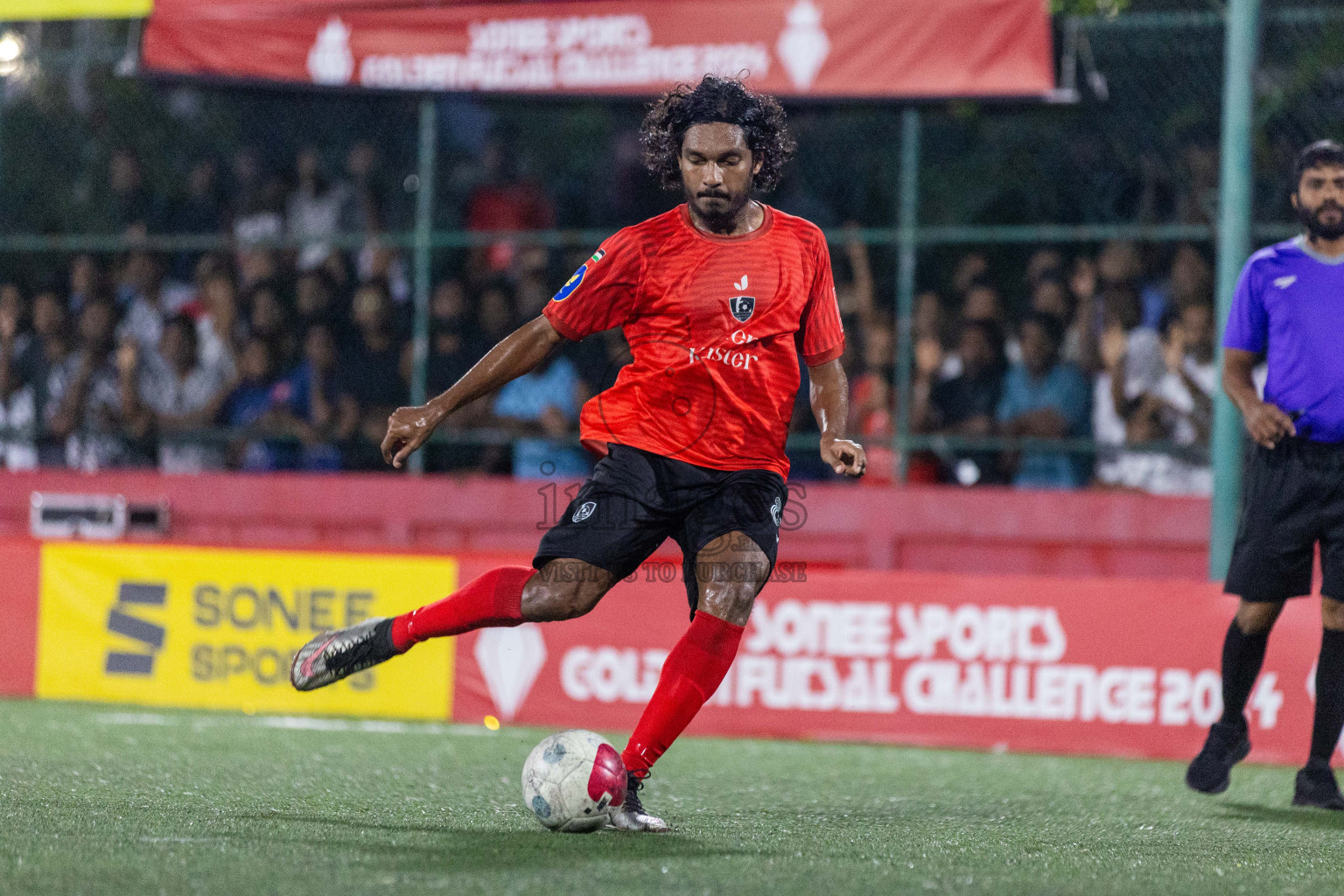 Sh Kanditheemu vs Sh Feydhoo in Day 21 of Golden Futsal Challenge 2024 was held on Sunday , 4th February 2024 in Hulhumale', Maldives Photos: Nausham Waheed / images.mv