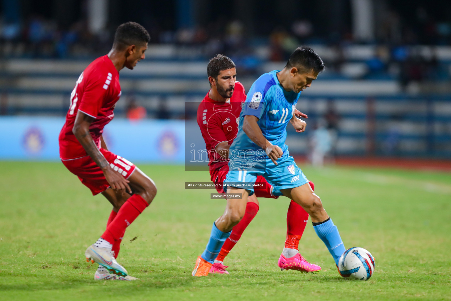 Lebanon vs India in the Semi-final of SAFF Championship 2023 held in Sree Kanteerava Stadium, Bengaluru, India, on Saturday, 1st July 2023. Photos: Nausham Waheed, Hassan Simah / images.mv