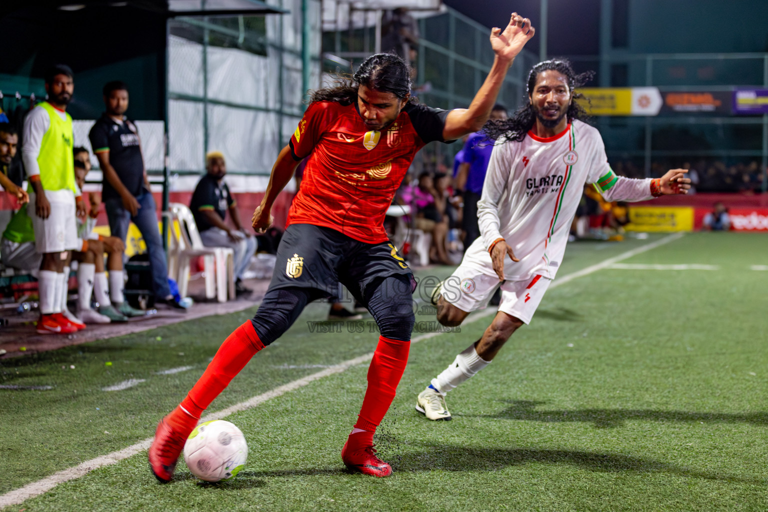 L. Isdhoo VS L. Gan on Day 33 of Golden Futsal Challenge 2024, held on Sunday, 18th February 2024, in Hulhumale', Maldives Photos: Hassan Simah / images.mv