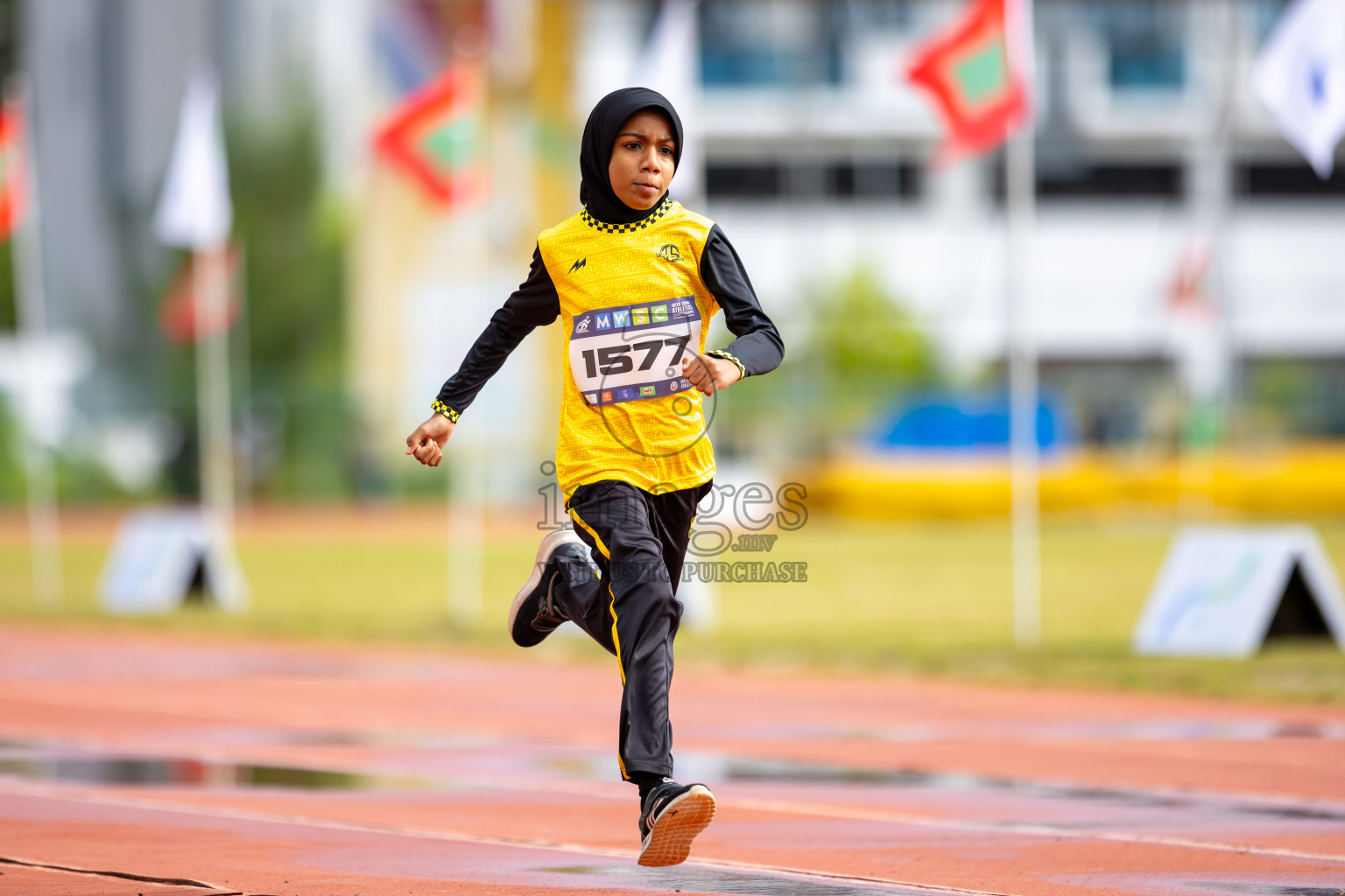 Day 1 of MWSC Interschool Athletics Championships 2024 held in Hulhumale Running Track, Hulhumale, Maldives on Saturday, 9th November 2024. 
Photos by: Ismail Thoriq / images.mv