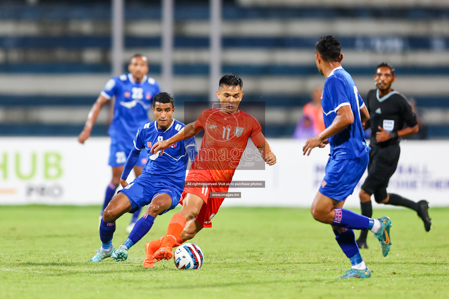 Nepal vs India in SAFF Championship 2023 held in Sree Kanteerava Stadium, Bengaluru, India, on Saturday, 24th June 2023. Photos: Nausham Waheed, Hassan Simah / images.mv