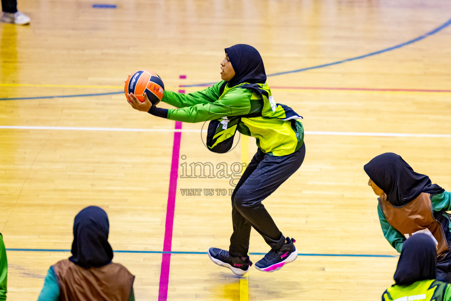 Day 7 of 25th Inter-School Netball Tournament was held in Social Center at Male', Maldives on Saturday, 17th August 2024. Photos: Nausham Waheed / images.mv