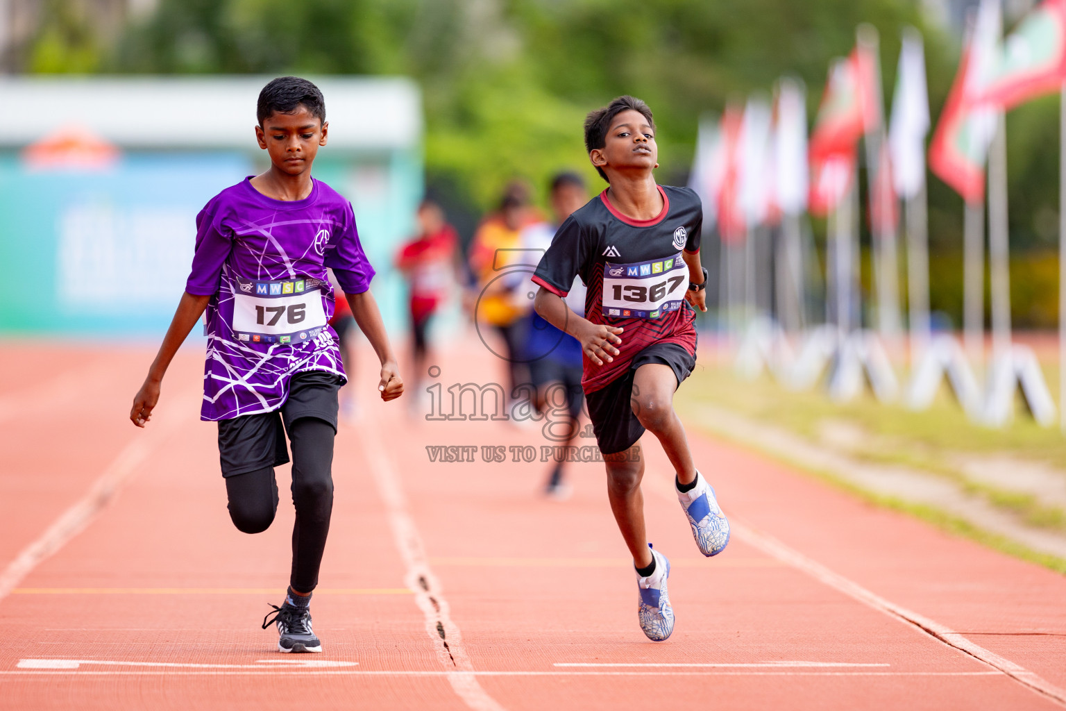 Day 3 of MWSC Interschool Athletics Championships 2024 held in Hulhumale Running Track, Hulhumale, Maldives on Monday, 11th November 2024. 
Photos by: Hassan Simah / Images.mv