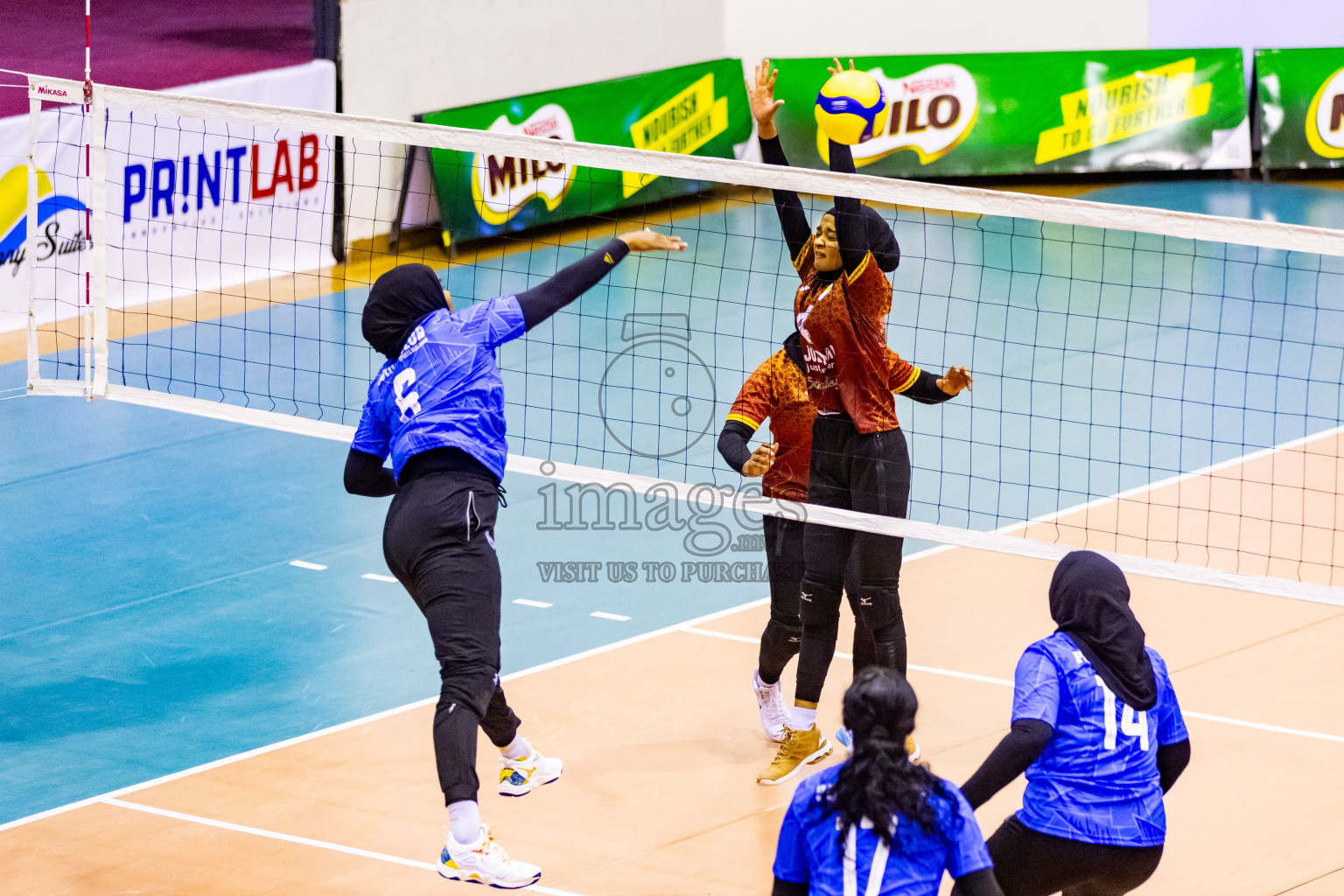 Day 1 of Women's Division of Milo VAM Cup 2024 held in Male', Maldives on Tuesday, 8th July 2024 at Social Center Indoor Hall Photos By: Nausham Waheed / images.mv