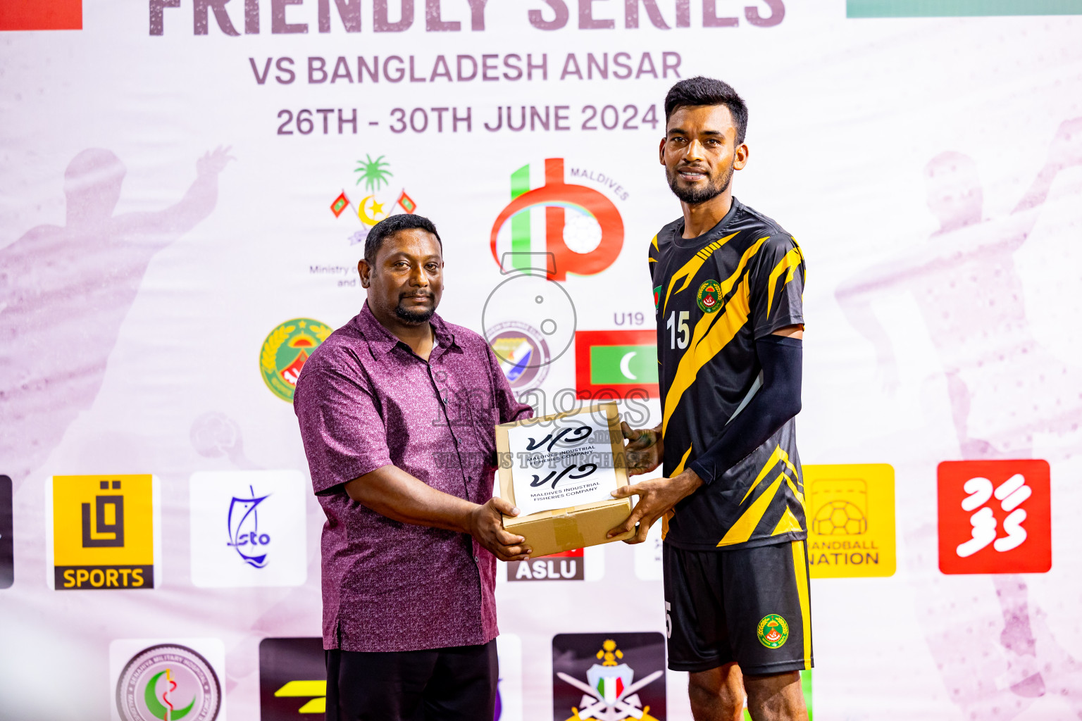 U-19 National Team vs Bangladesh Ansarvdp from Handball International Friendly Series held in Handball ground, Male', Maldives on Sunday, 30th June 2023 Photos: Nausham Waheed/ Images.mv