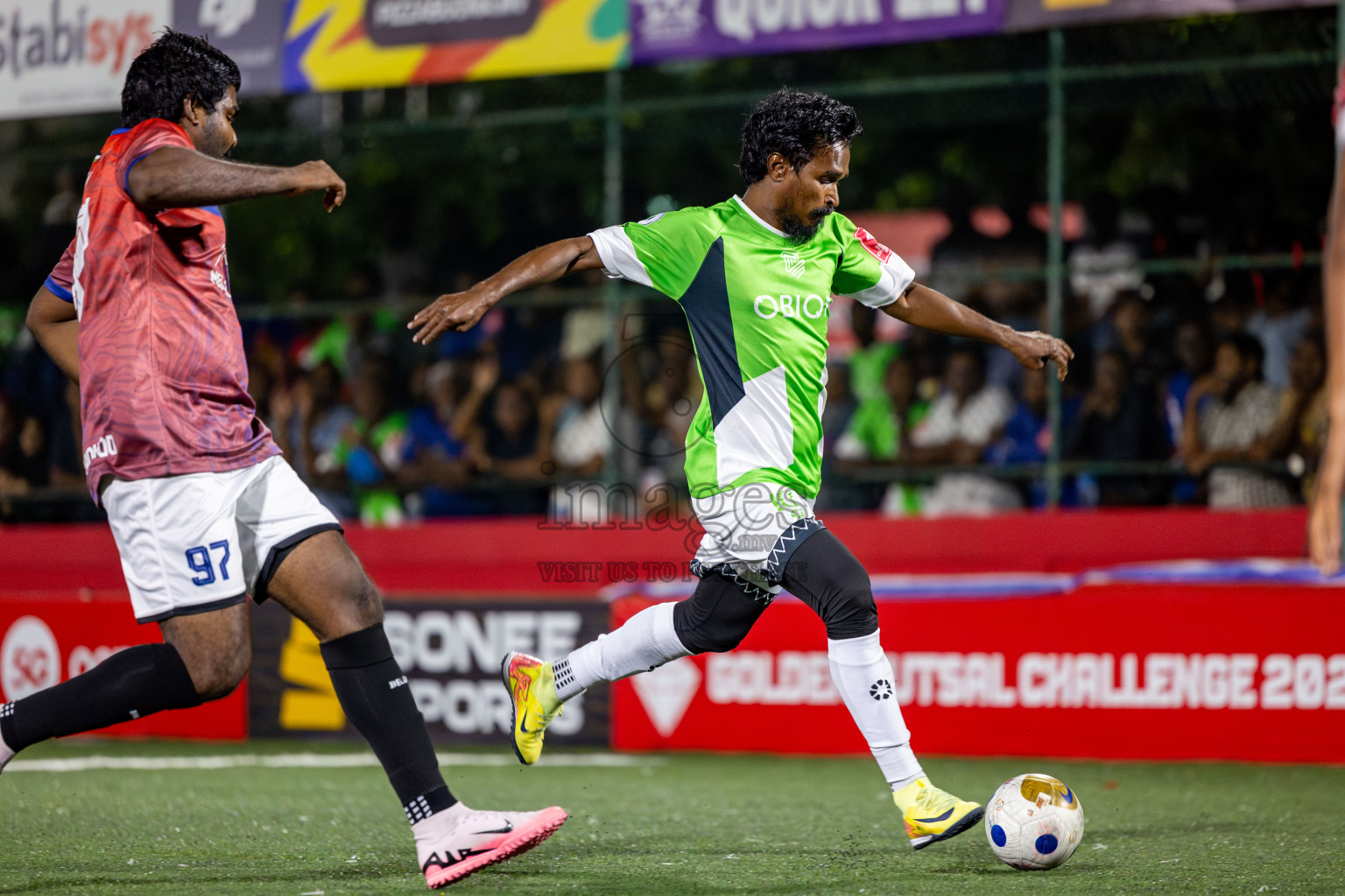 HDh Naivaadhoo vs HDh Nellaidhoo in Day 13 of Golden Futsal Challenge 2025 was held on Friday, 17th January 2025, in Hulhumale', Maldives. Photos: Nausham Waheed / images.mv