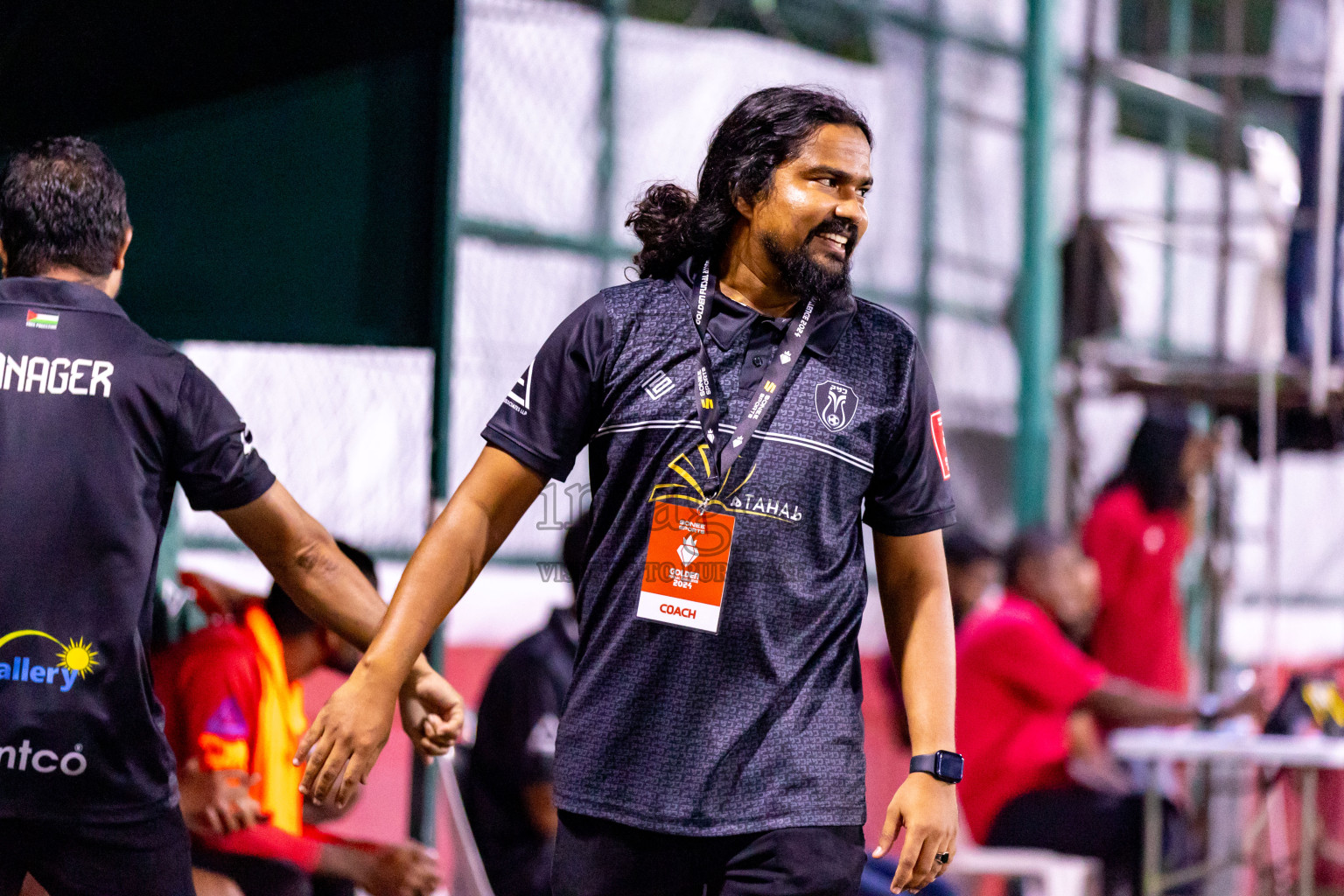 N Miladhoo vs N Maafaru in Day 6 of Golden Futsal Challenge 2024 was held on Saturday, 20th January 2024, in Hulhumale', Maldives Photos: Hassan Simah / images.mv