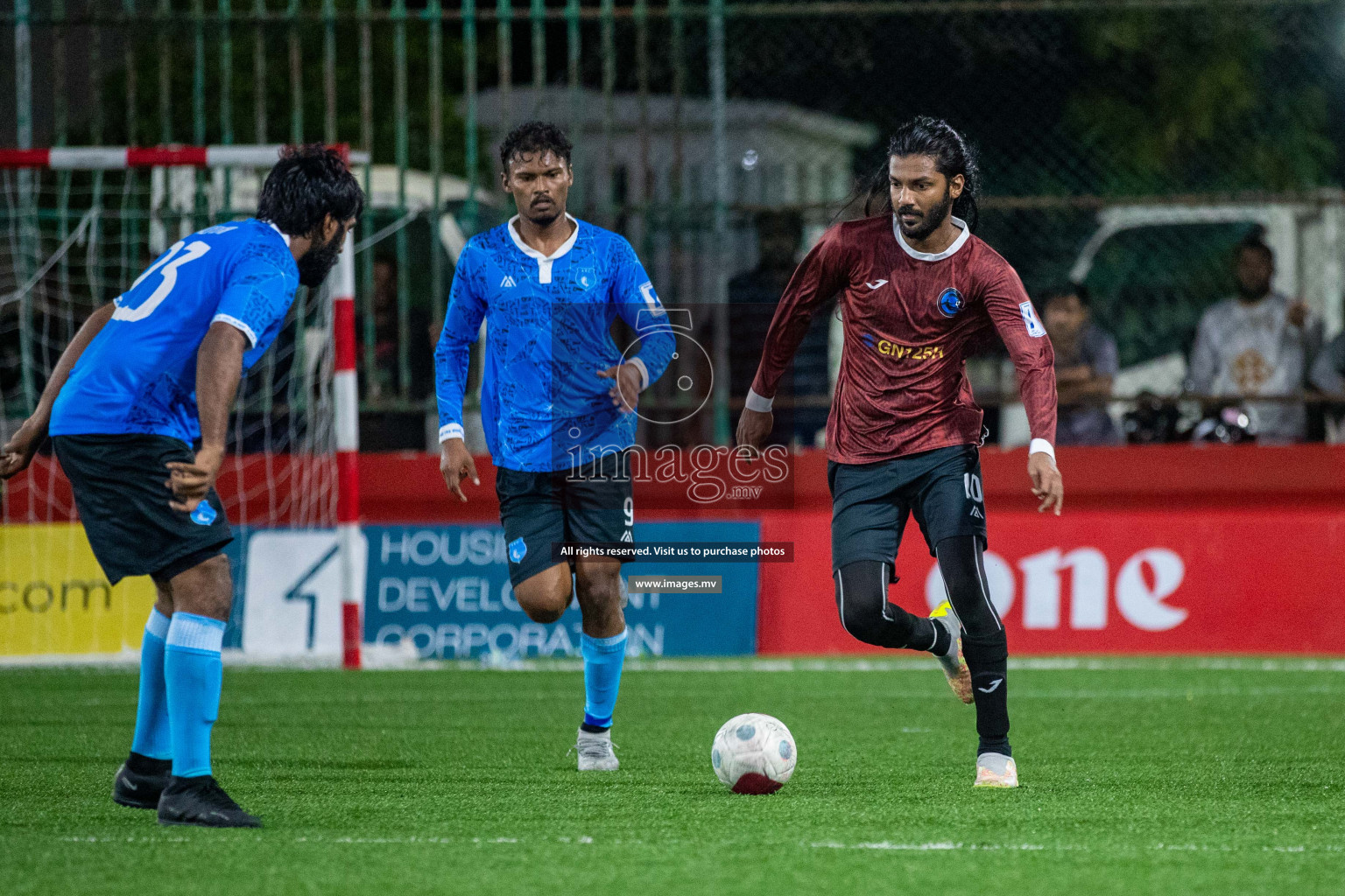 R. Alifushi vs R. Innamaadhoo in Day 7 of Golden Futsal Challenge 2023 on 11 February 2023 in Hulhumale, Male, Maldives