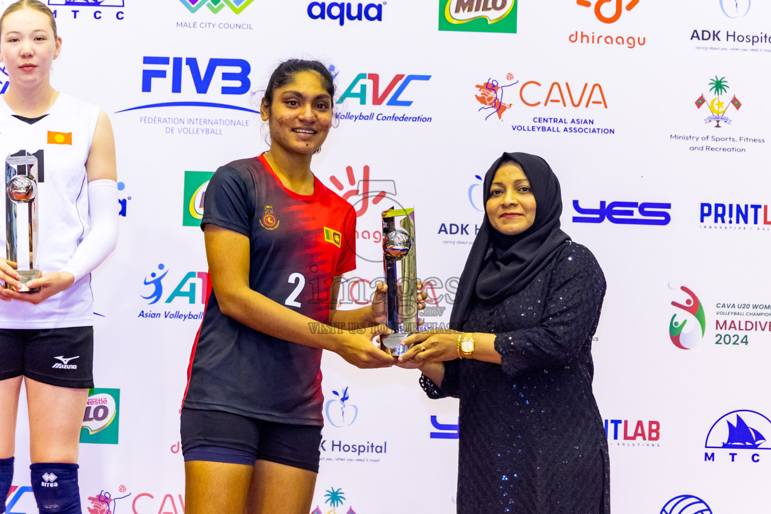 Kyrgyzstan vs Sri Lanka in Final of CAVA U20 Woman's Volleyball Championship 2024 was held in Social Center, Male', Maldives on 23rd July 2024. Photos: Nausham Waheed / images.mv